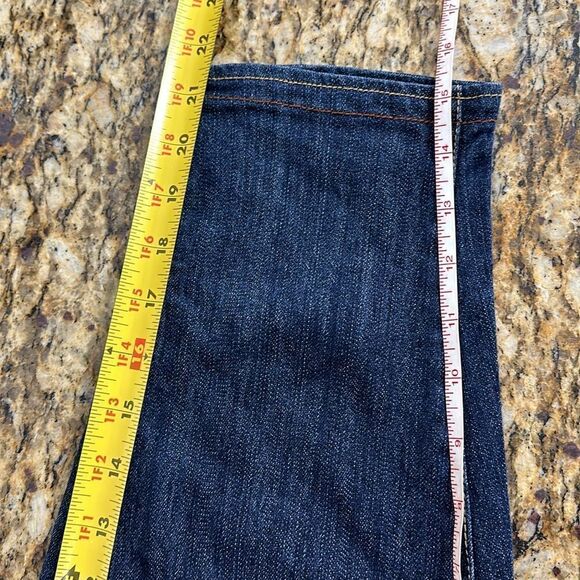 Bongo Dark Wash Cotton Blend Denim Suspender Capris Size 8F - Picture 12 of 13